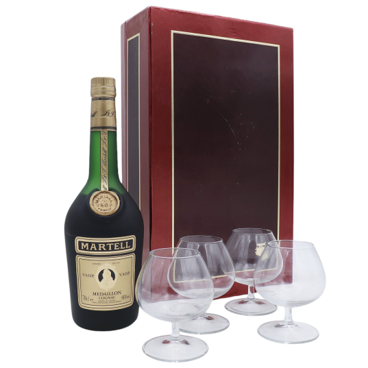 Martell Cognac VSOP Medaillon 1980 - Set 4 glasses